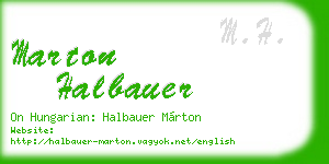 marton halbauer business card