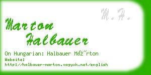 marton halbauer business card